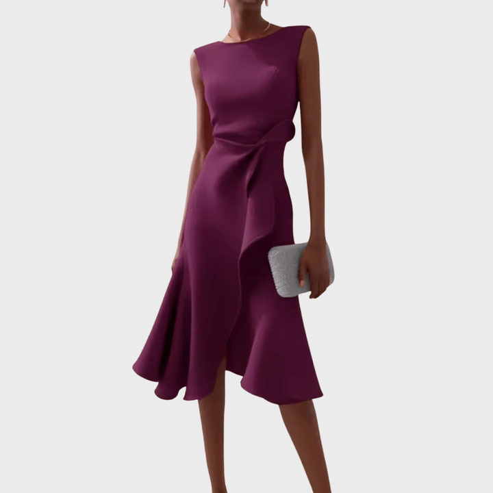 Sheila | Woman’s Draped Asymmetric Midi Wedding Guest Dress