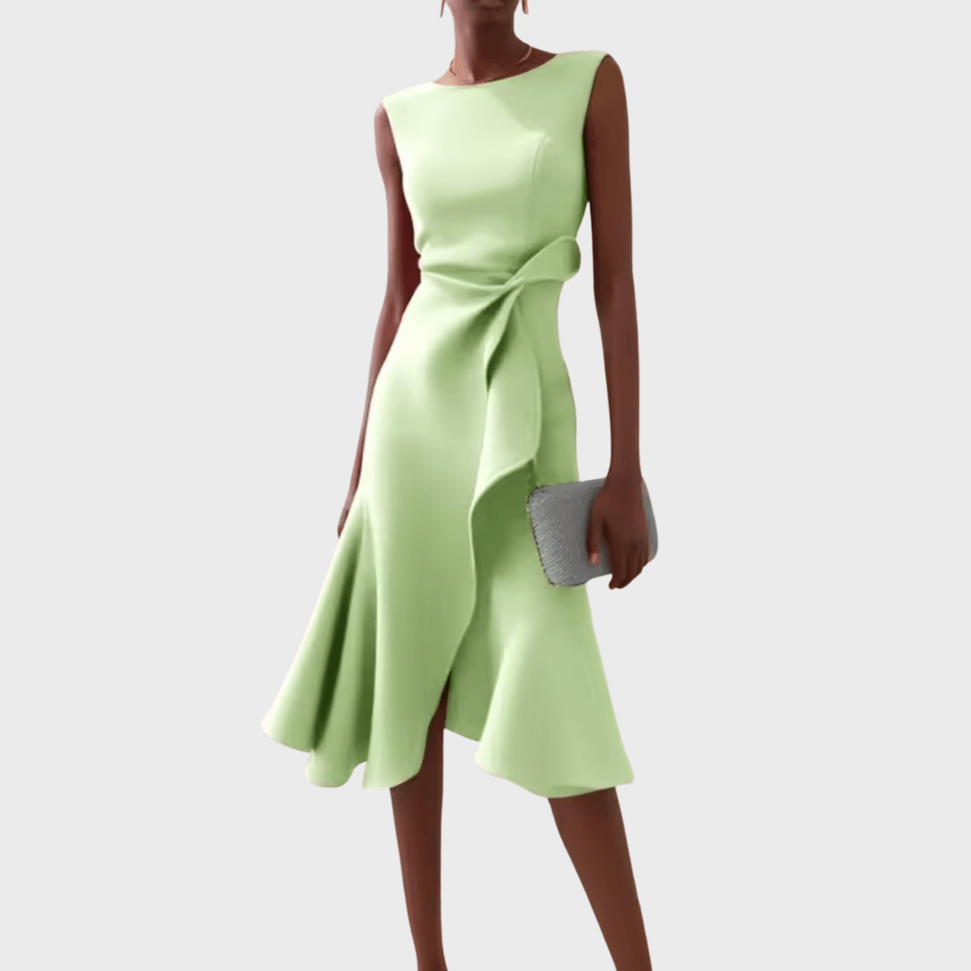 Sheila | Woman’s Draped Asymmetric Midi Wedding Guest Dress