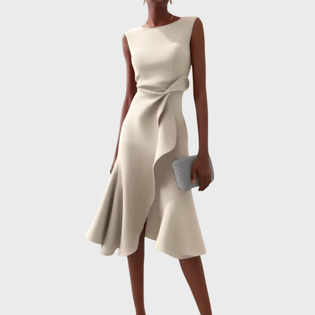Sheila | Woman’s Draped Asymmetric Midi Wedding Guest Dress