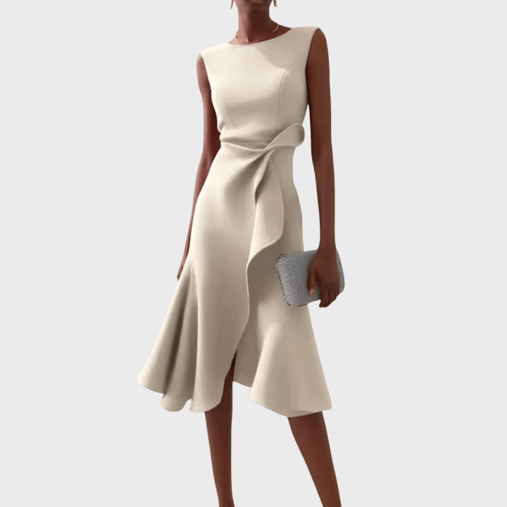 Sheila | Woman’s Draped Asymmetric Midi Wedding Guest Dress