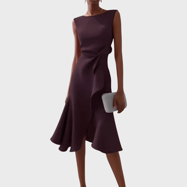 Sheila | Woman’s Draped Asymmetric Midi Wedding Guest Dress