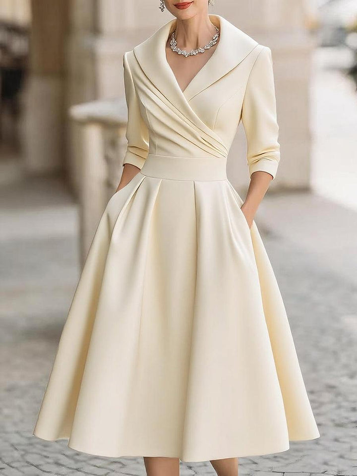 Reece | Woman’s Elegant Wedding A-line Guest Midi Dress