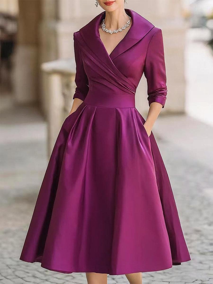 Reece | Woman’s Elegant Wedding A-line Guest Midi Dress