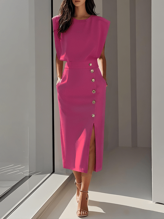 Aspen | Woman’s Effortless Charm Midi  Dress Cocktail Formal Wear
