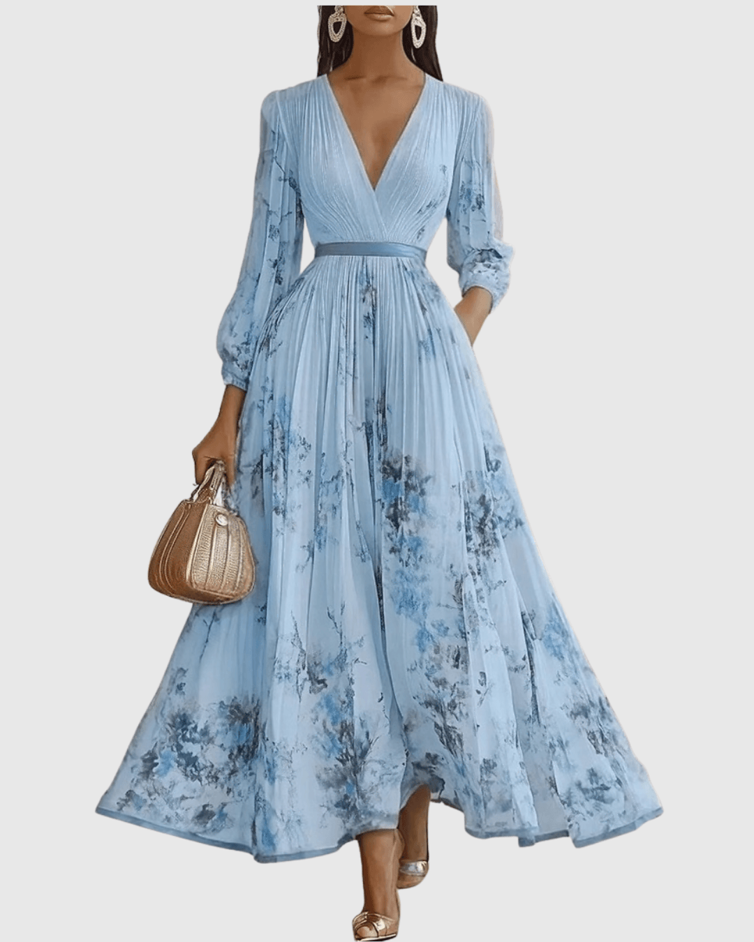 Rowella | Elegant Pleated Summer Maxi Dress for Women