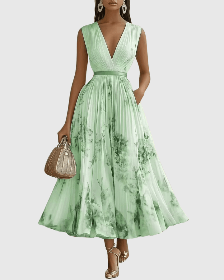 Rowella | Elegant Pleated Summer Maxi Dress for Women