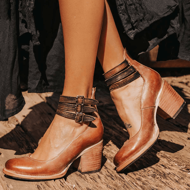 Naturéva | Woman’s Elegant and Comfortable buckle heel Sandals