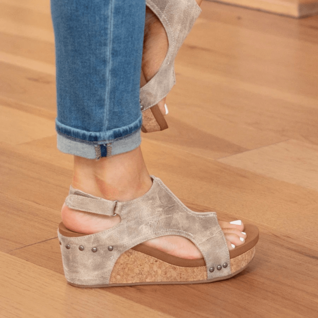 Linda | Suede Wedge Sandals for Woman