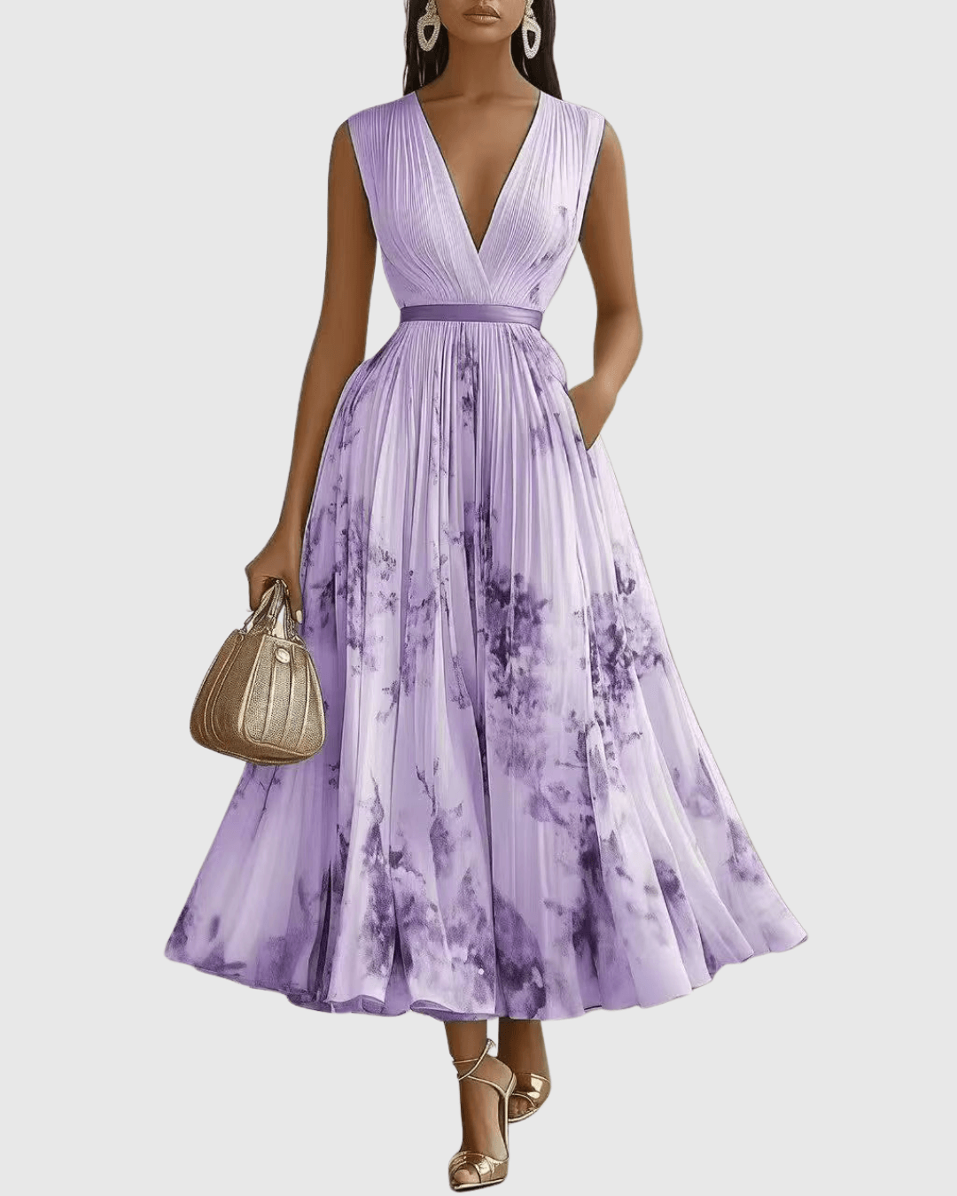 Rowella | Elegant Pleated Summer Maxi Dress for Women
