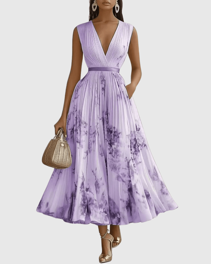 Rowella | Elegant Pleated Summer Maxi Dress for Women
