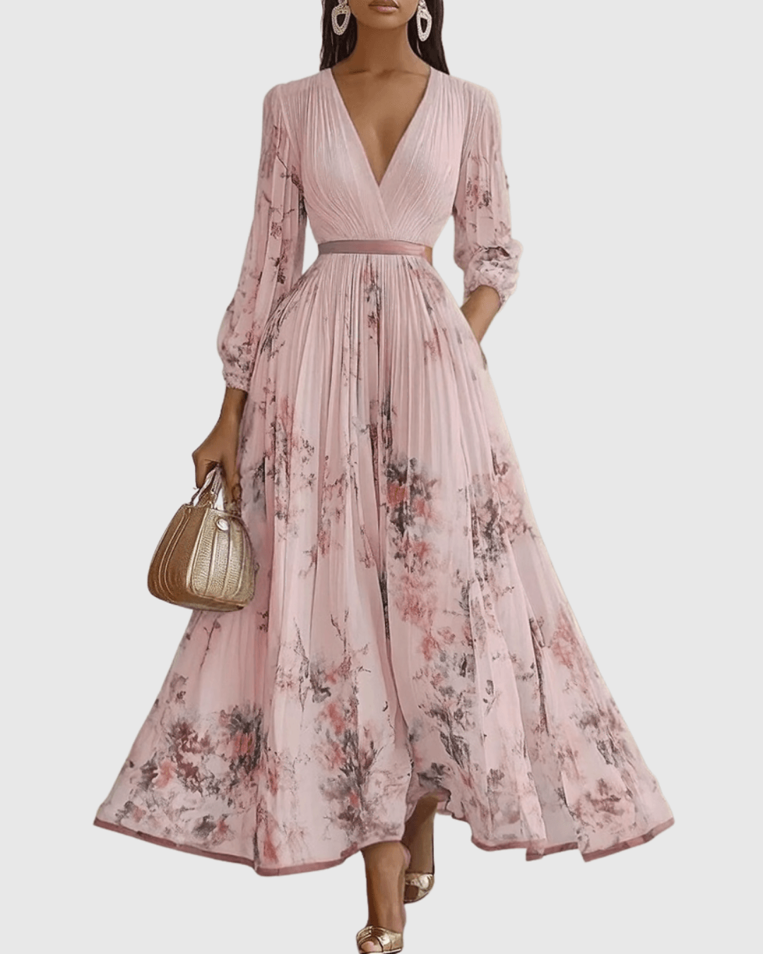 Rowella | Elegant Pleated Summer Maxi Dress for Women