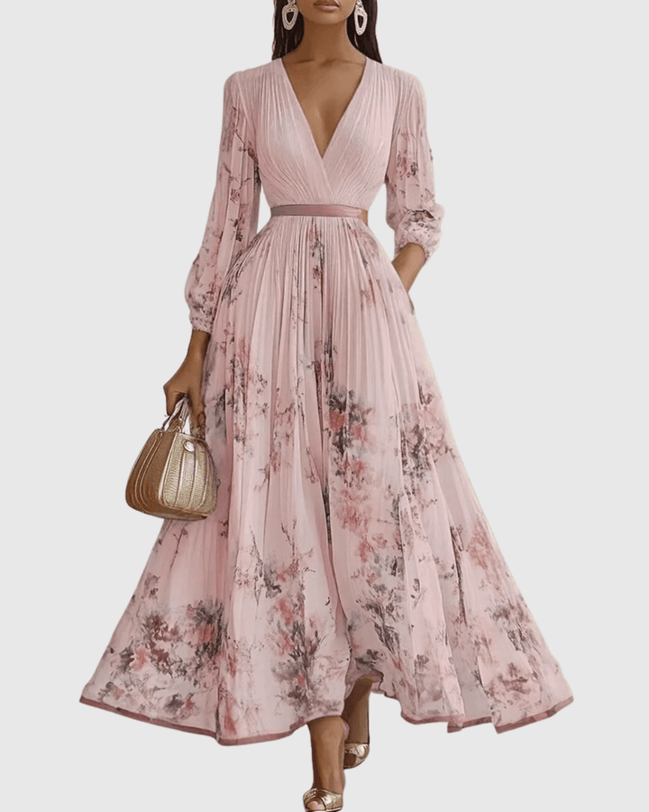 Rowella | Elegant Pleated Summer Maxi Dress for Women