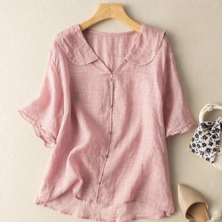 Kristi | Woman’s Vintage Flowy Blouse with Button Detail
