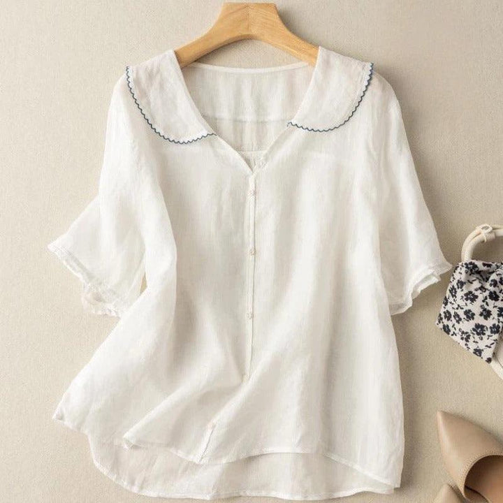 Kristi | Woman’s Vintage Flowy Blouse with Button Detail