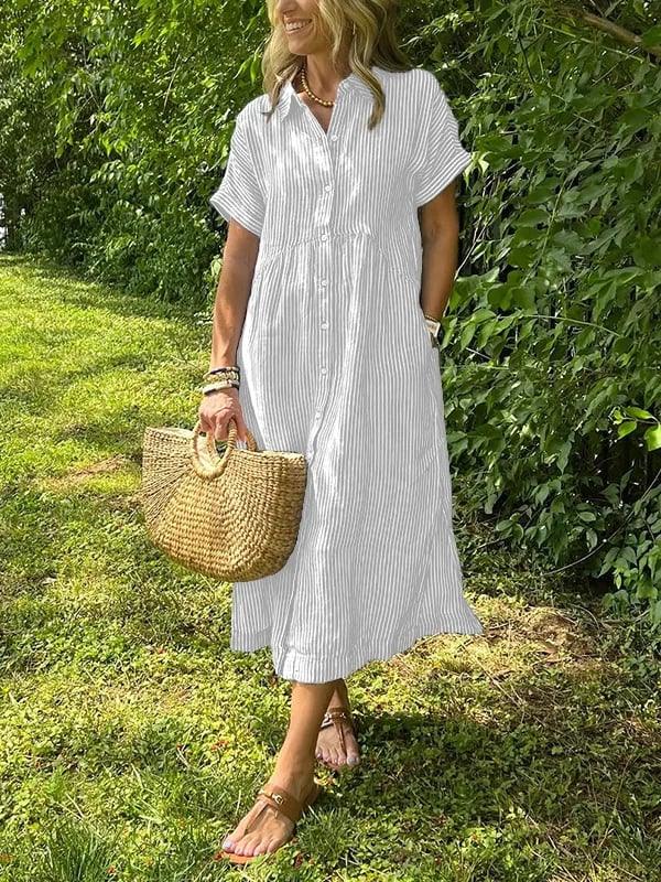 Corinne | Striped Button-Up Shirt for Women