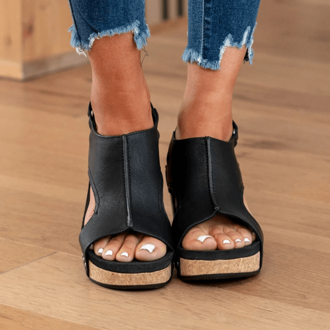 Linda | Suede Wedge Sandals for Woman