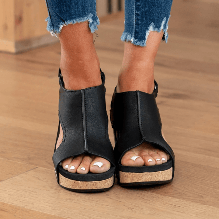 Linda | Suede Wedge Sandals for Woman