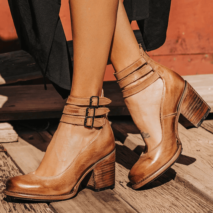 Naturéva | Woman’s Elegant and Comfortable buckle heel Sandals