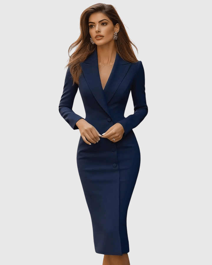Seleneva | Woman’s Elegant Tailored Midi Dress Formal Evening Dress