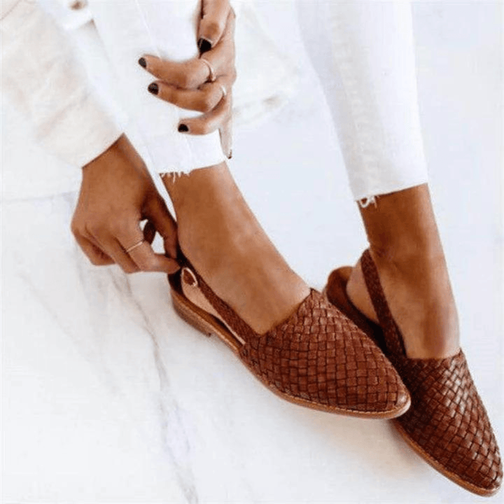 Donna | Woman’s Elegant Woven Vegan Leather Ballerinas