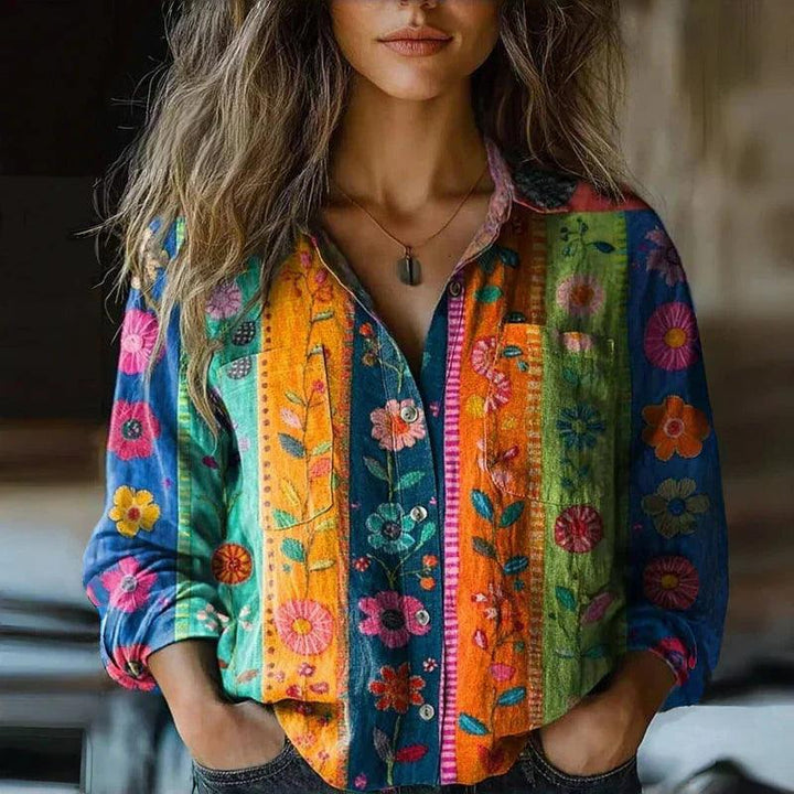 Rebecca | Woman’s Bohemian Pattern Vintage Blouse