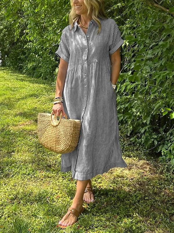 Corinne | Striped Button-Up Shirt for Women