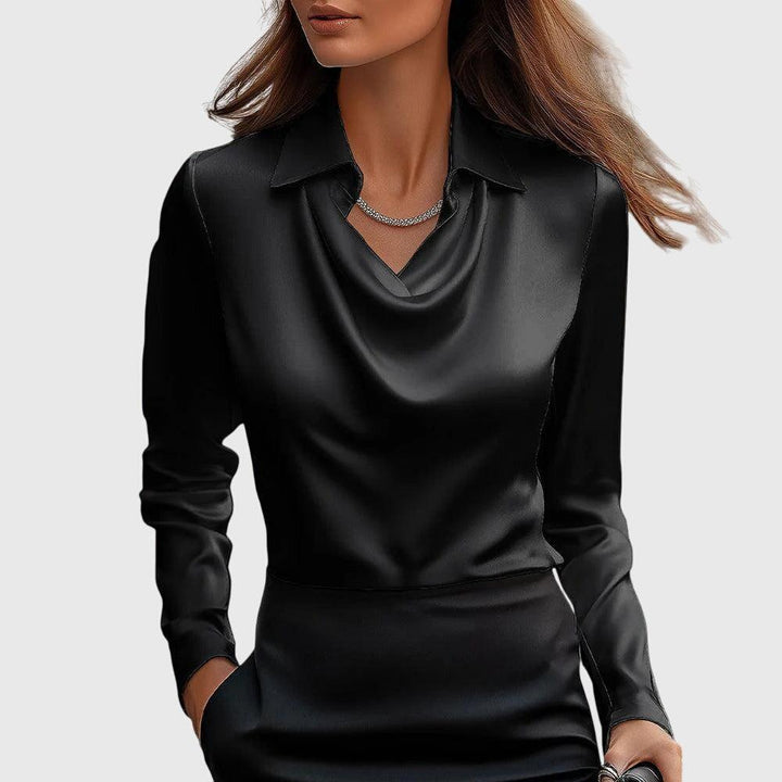 Brooklyn | Woman’s Satin Cowl Neck Blouse Elegant Blouse