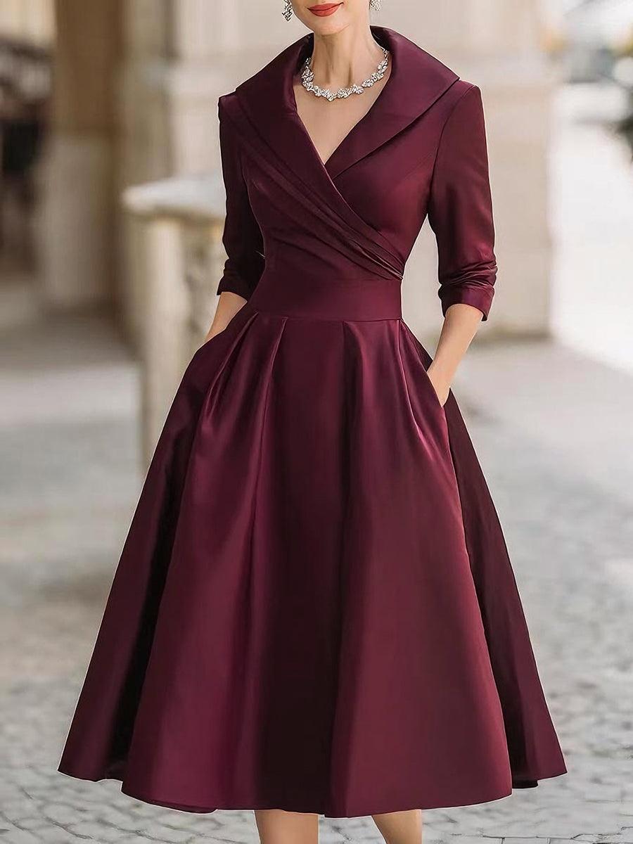 Reece | Woman’s Elegant Wedding A-line Guest Midi Dress