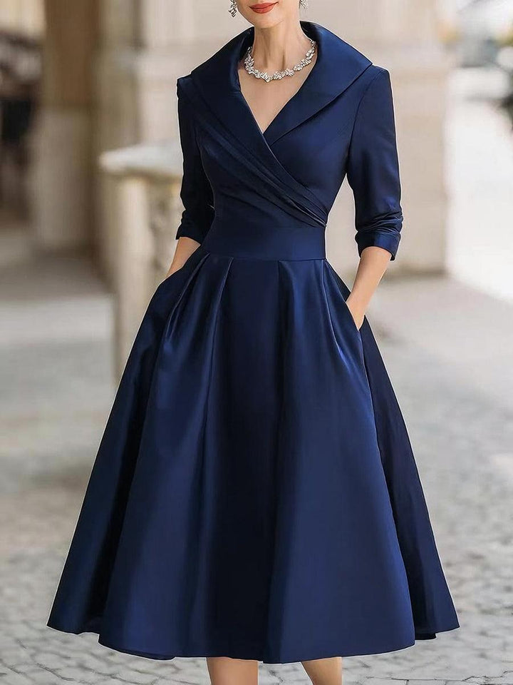 Reece | Woman’s Elegant Wedding A-line Guest Midi Dress