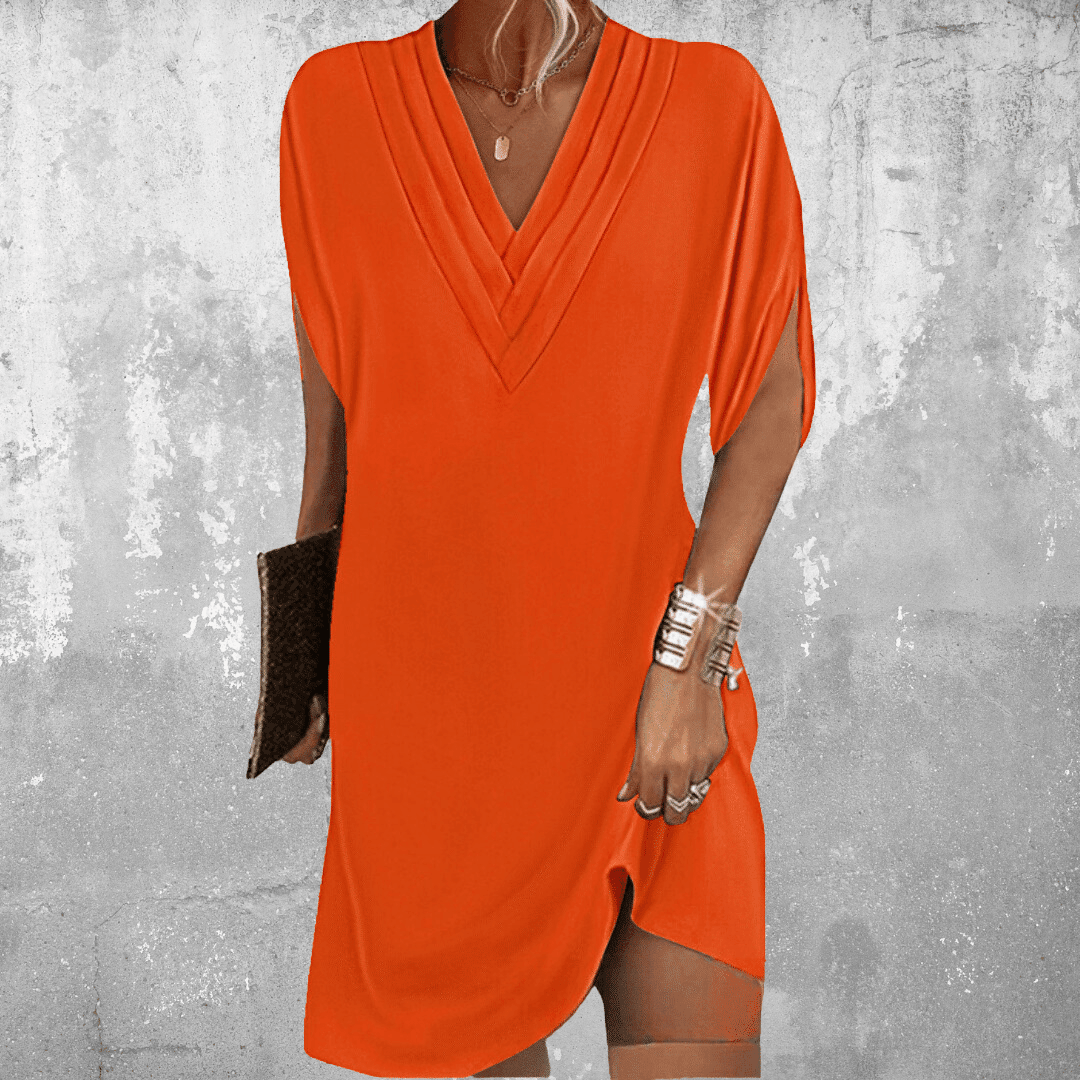 Brooke | Woman’s Elegant Tummy Covering Midi Dress Casual Wear