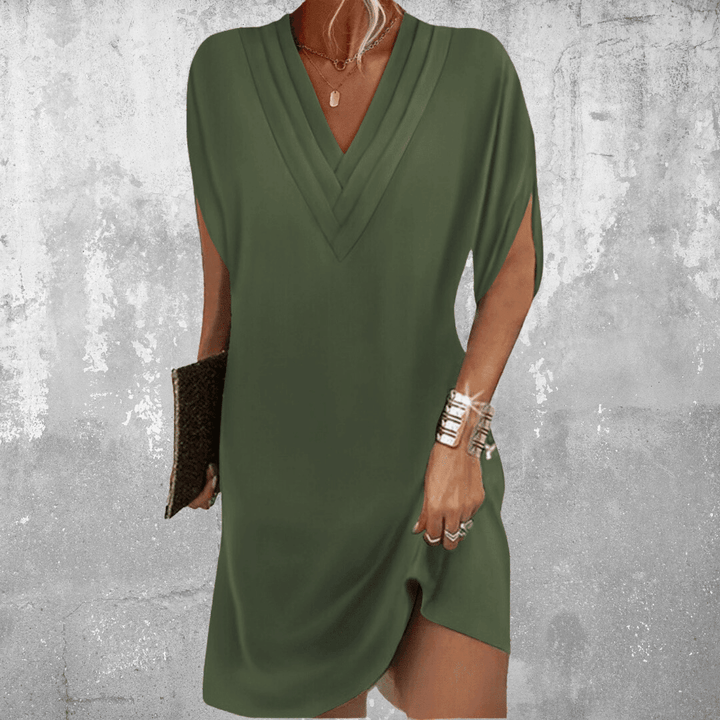 Brooke | Woman’s Elegant Tummy Covering Midi Dress Casual Wear
