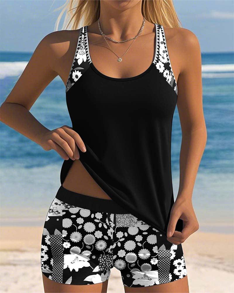 Melanie | Woman’s Two-Piece Swimsuit with Comfortable Fit and Floral Beach Style