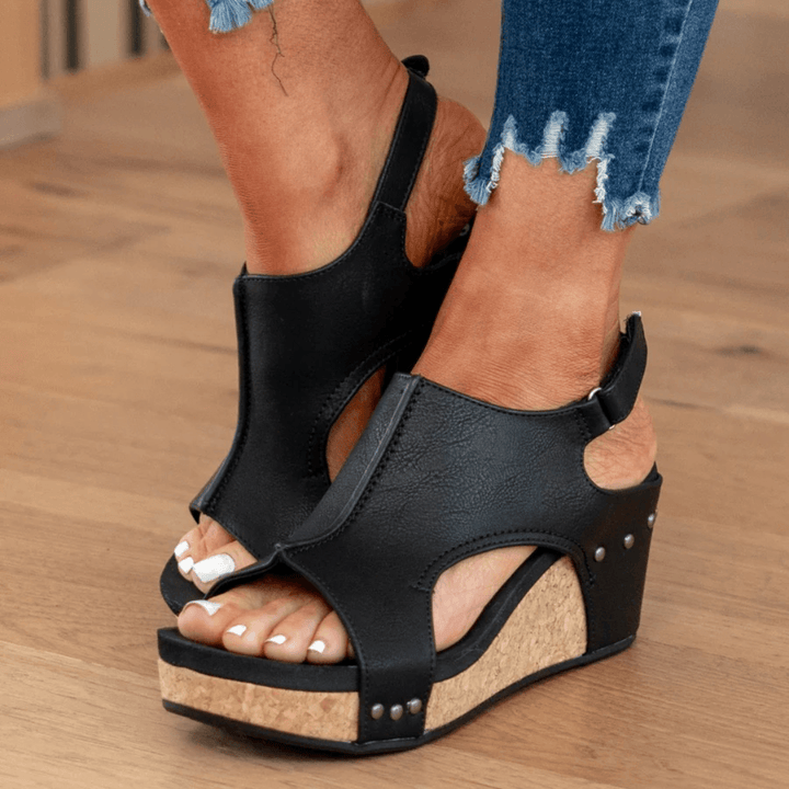 Linda | Suede Wedge Sandals for Woman