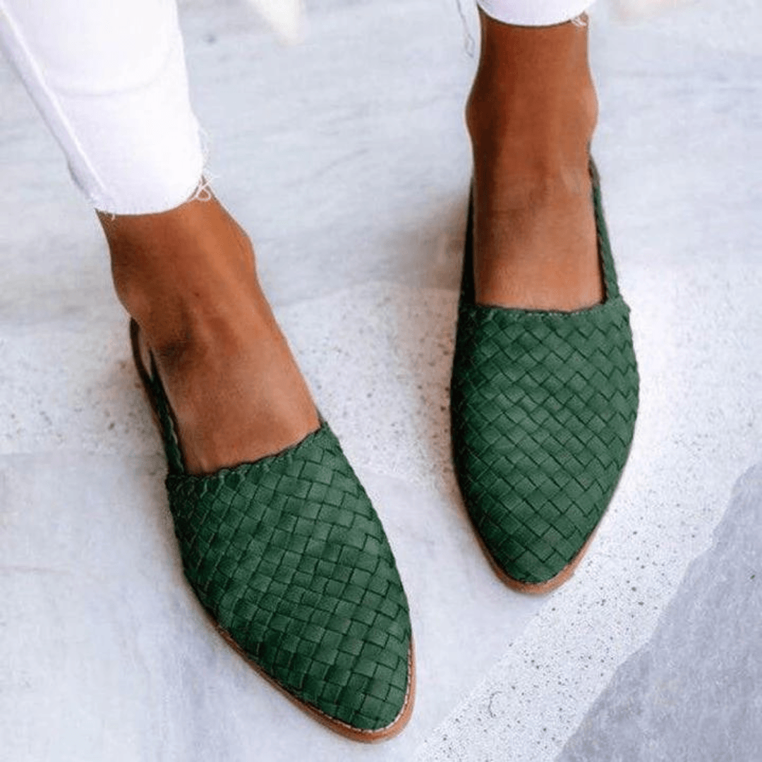 Donna | Woman’s Elegant Woven Vegan Leather Ballerinas