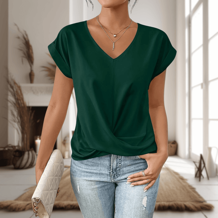 Elle | Woman’s Casual Sweetheart Neck T-Shirt