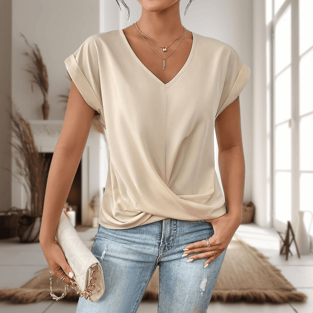 Elle | Woman’s Casual Sweetheart Neck T-Shirt