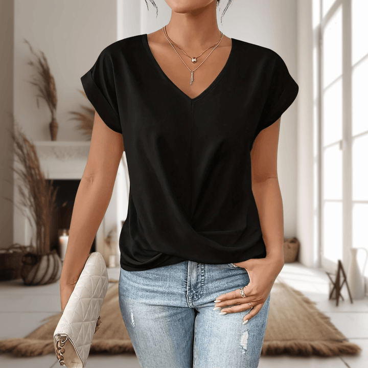 Elle | Woman’s Casual Sweetheart Neck T-Shirt