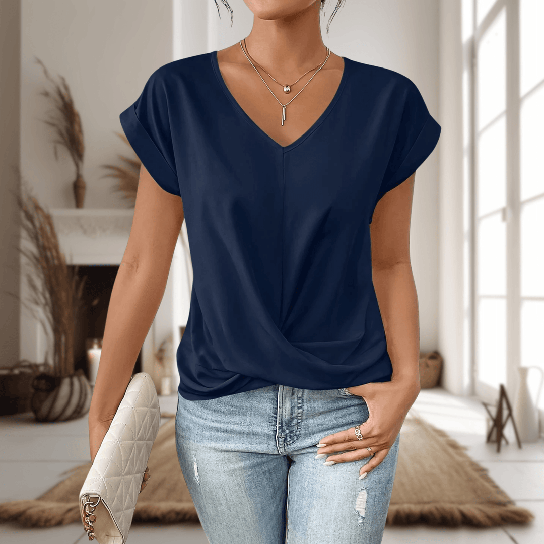 Elle | Woman’s Casual Sweetheart Neck T-Shirt