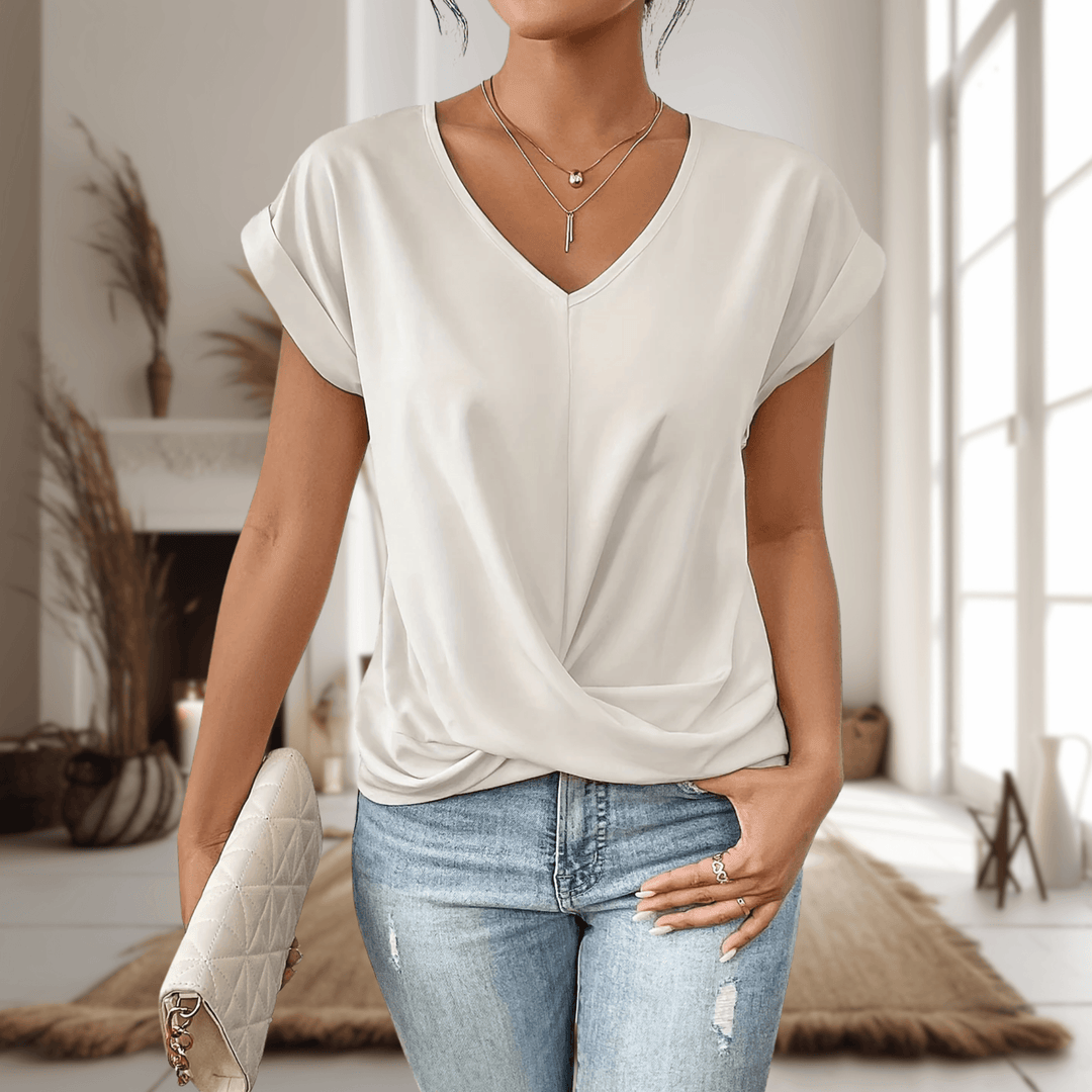 Elle | Woman’s Casual Sweetheart Neck T-Shirt