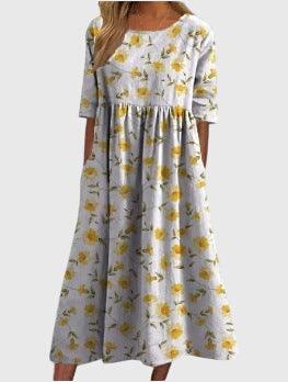 Djala | Womans Floral Midi Dress Summer Wear