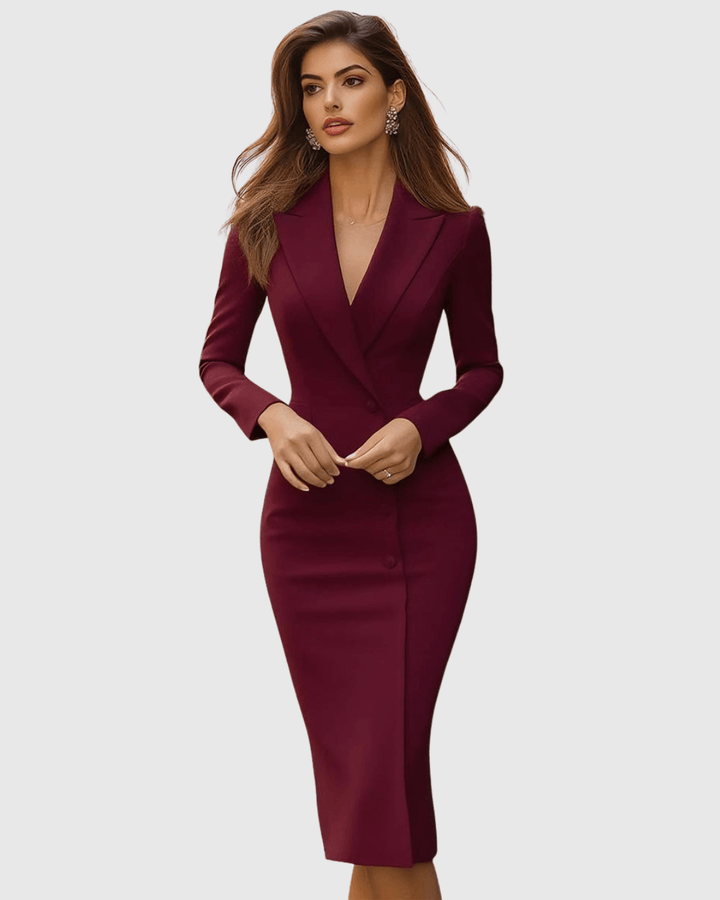 Seleneva | Woman’s Elegant Tailored Midi Dress Formal Evening Dress