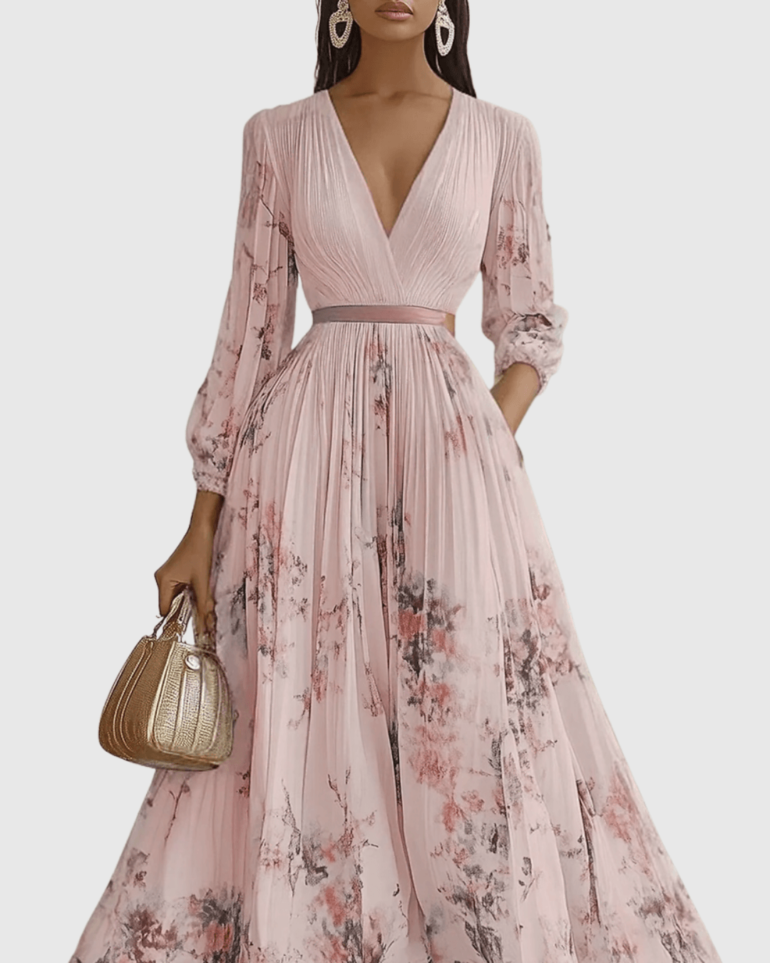 Rowella | Elegant Pleated Summer Maxi Dress for Women