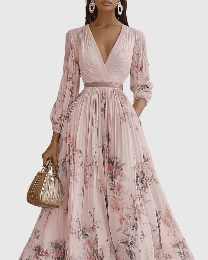 Rowella | Elegant Pleated Summer Maxi Dress for Women