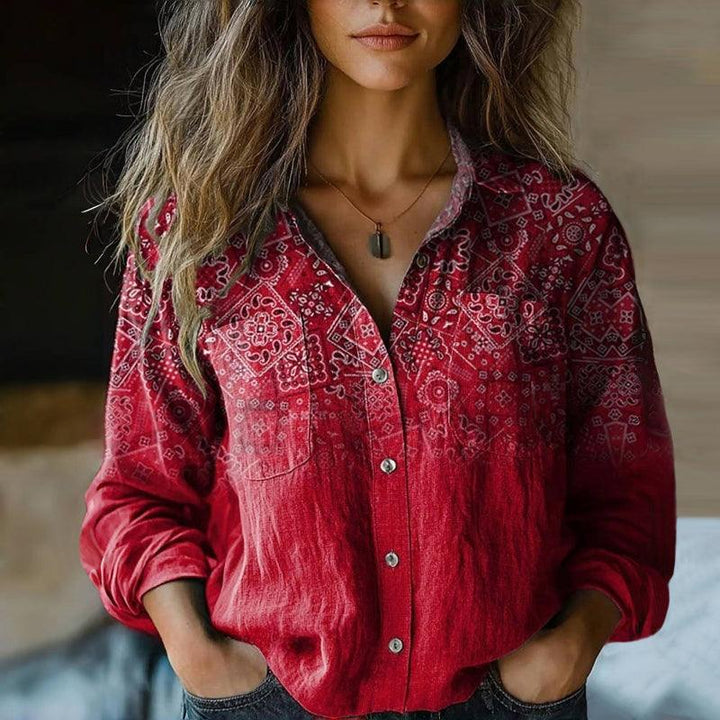 Rebecca | Woman’s Bohemian Pattern Vintage Blouse