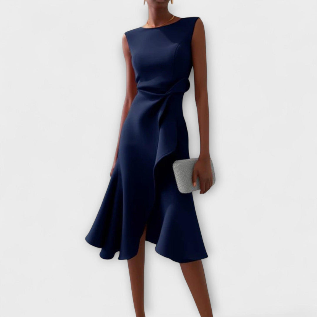Sheila | Woman’s Draped Asymmetric Midi Wedding Guest Dress
