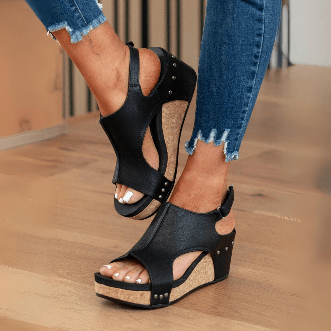 Linda | Suede Wedge Sandals for Woman