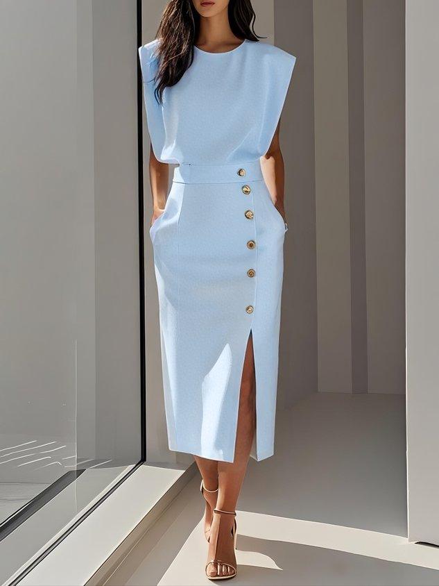 Aspen | Woman’s Effortless Charm Midi  Dress Cocktail Formal Wear