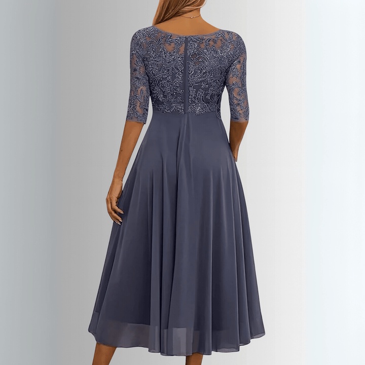 Rhonda | Woman’s Elegant Lace Midi Evening Dress