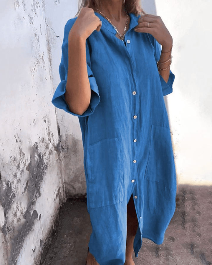 Valerie| Woman’s Boho Shirt Dress Linen Casual Wear