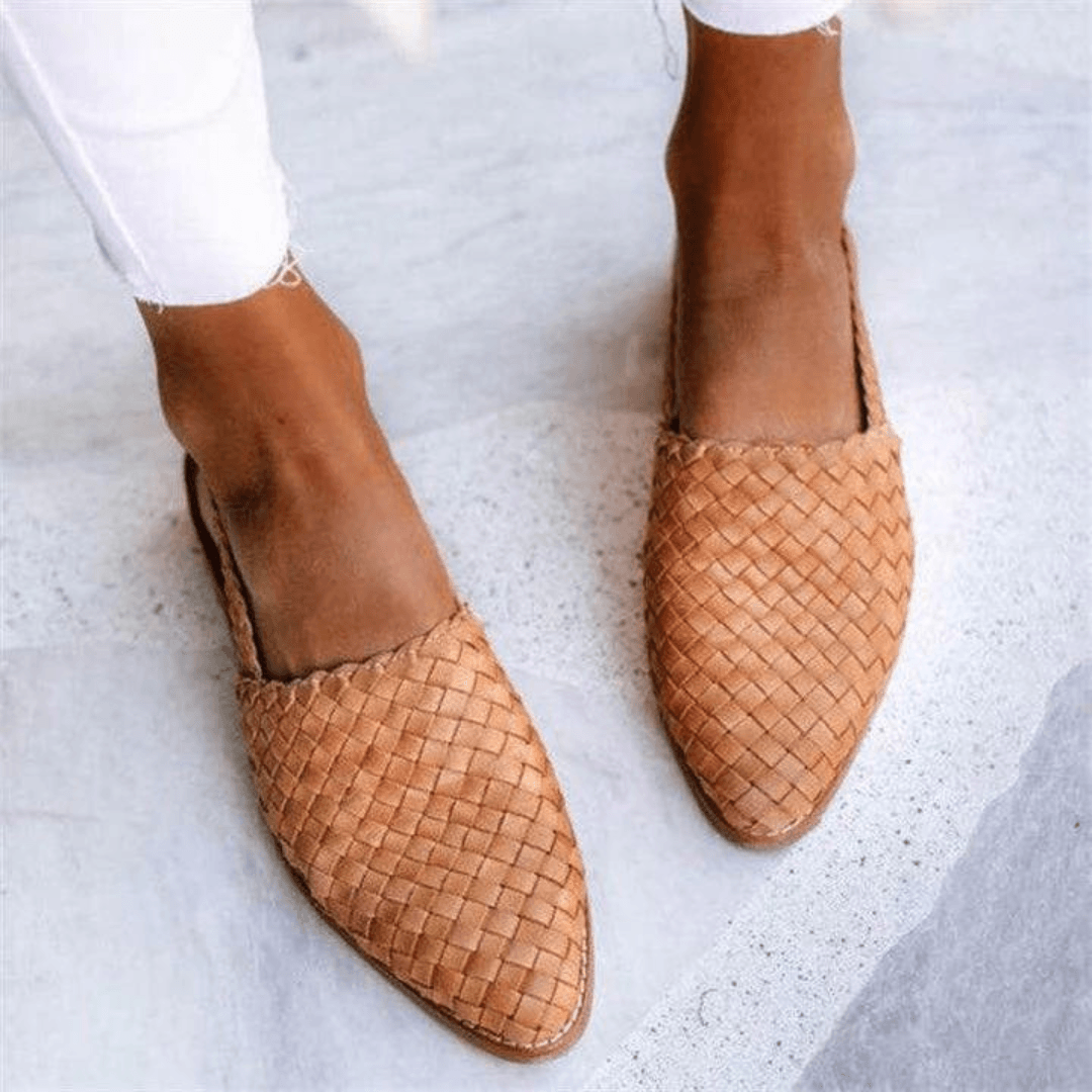 Donna | Woman’s Elegant Woven Vegan Leather Ballerinas